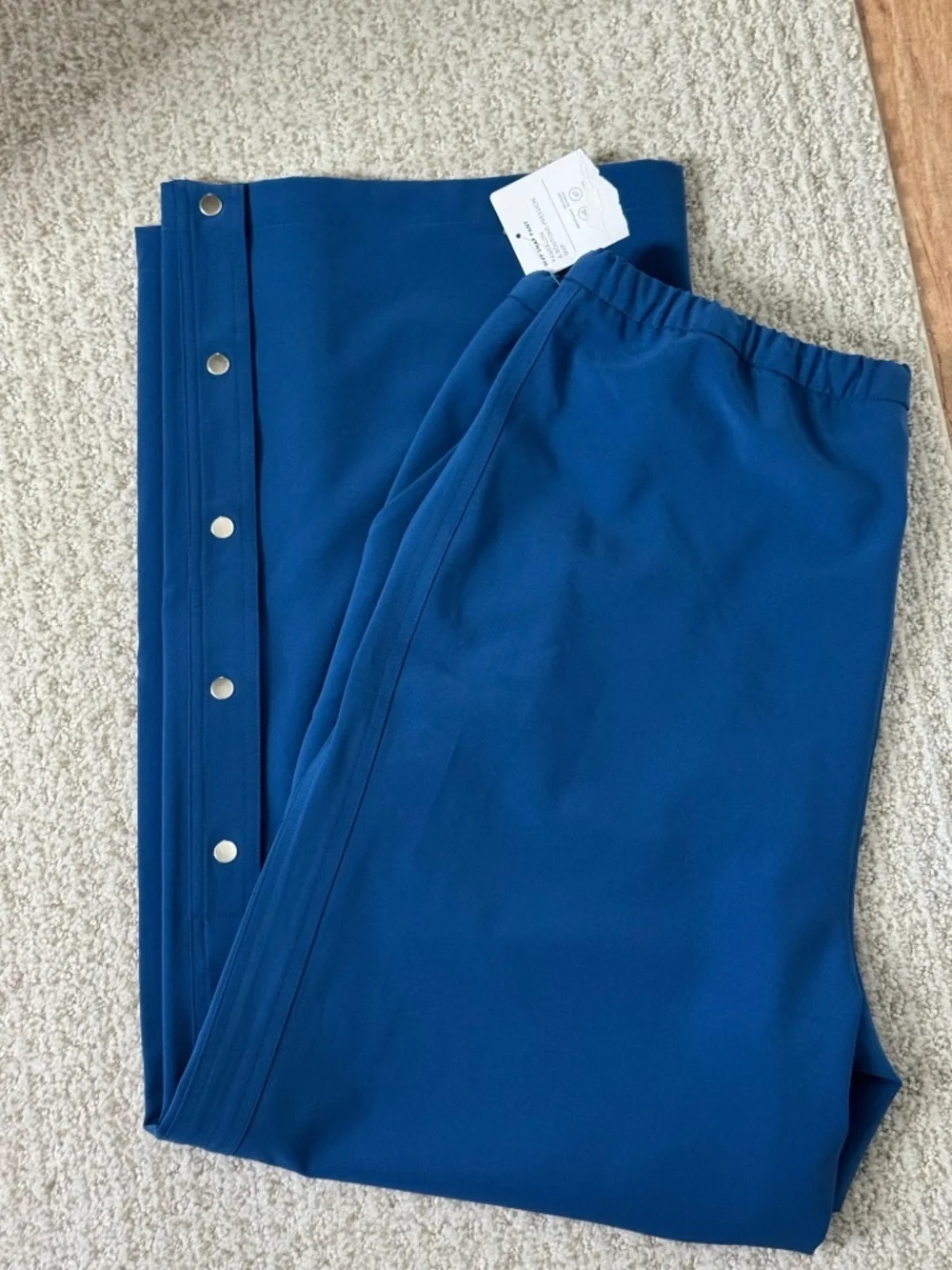 NWT Athleta MVP Wide Leg Snap Leg Pant Trouser Maritime Blue Pull On Pant Large - Picture 14 of 16